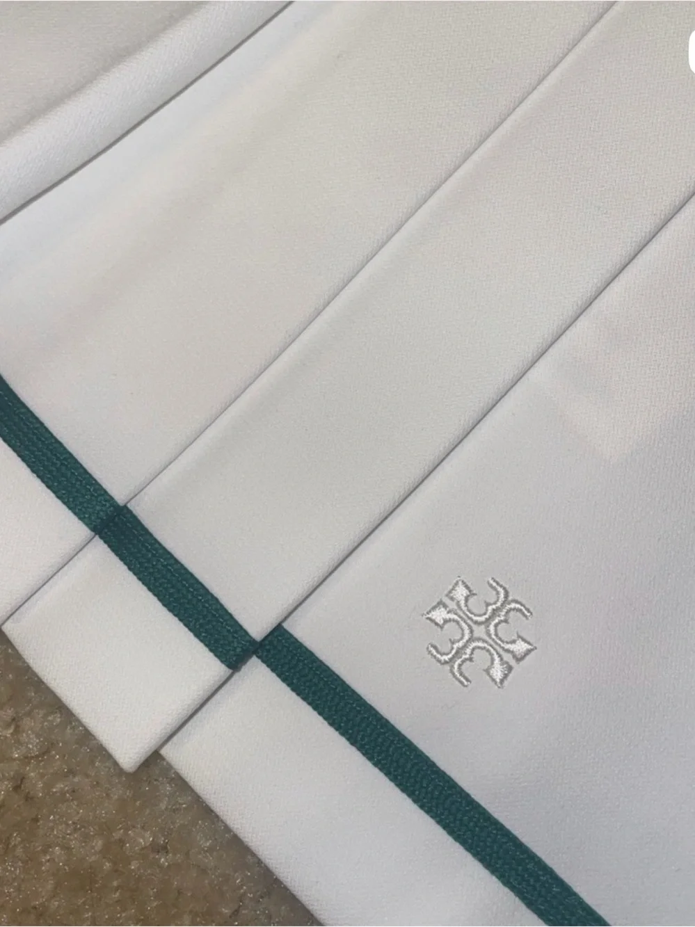 Tory Burch White Pleated Court Skirt